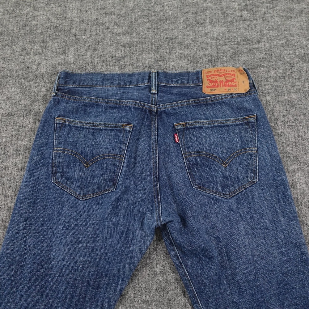 Levis 501XX Jeans Mens 34x30 Straight Leg Button Fly Classic Denim (32x27.5) - Picture 4 of 13